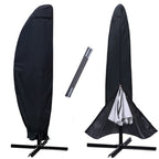 Nettypro Patio Umbrella Cover For 10 To 11Ft Offset Umbrella, Fade Resistant Waterproof Outdoor Cantilever Parasol Banana Umbrellas Cover With Zipper And Rod, Black
