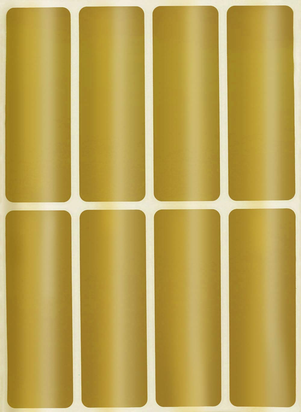 Royal Green 3X1 Inch (75Mm X 25Mm) Metallic Labels Sticker Rectangular Gold Gift Box Stickers For Christmas And Parties - 400 Pa