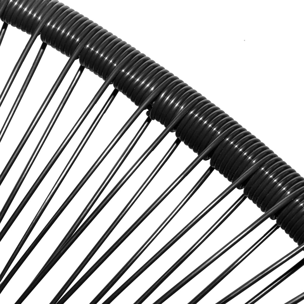 vidaXL Black Patio Moon Chair - Poly Rattan Material, Weather-Resistant and Durable, Unique Oval-Shaped Design, Ideal for Indoors and Outdoors