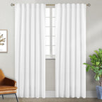 Bgment Rod Pocket And Back Tab White Curtains For Bedroom - Thermal Insulated Room Darkening Curtains For Living Room, 2 Window Curtain Panels (52 X 90 Inch, Pure White)