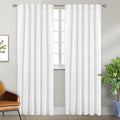 Bgment Rod Pocket And Back Tab White Curtains For Bedroom - Thermal Insulated Room Darkening Curtains For Living Room, 2 Window Curtain Panels (52 X 95 Inch, Pure White)