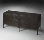 HomeRoots Black Iron Owen Industrial Chic Console Cabinet