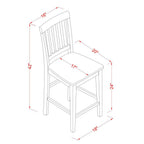 East West Furniture YAVN5-MAH-W 5 Piece Counter Height Dining Set Includes a Rectangle Dinette Table and 4 Kitchen Dining Chairs, 30x48 Inch, Mahogany