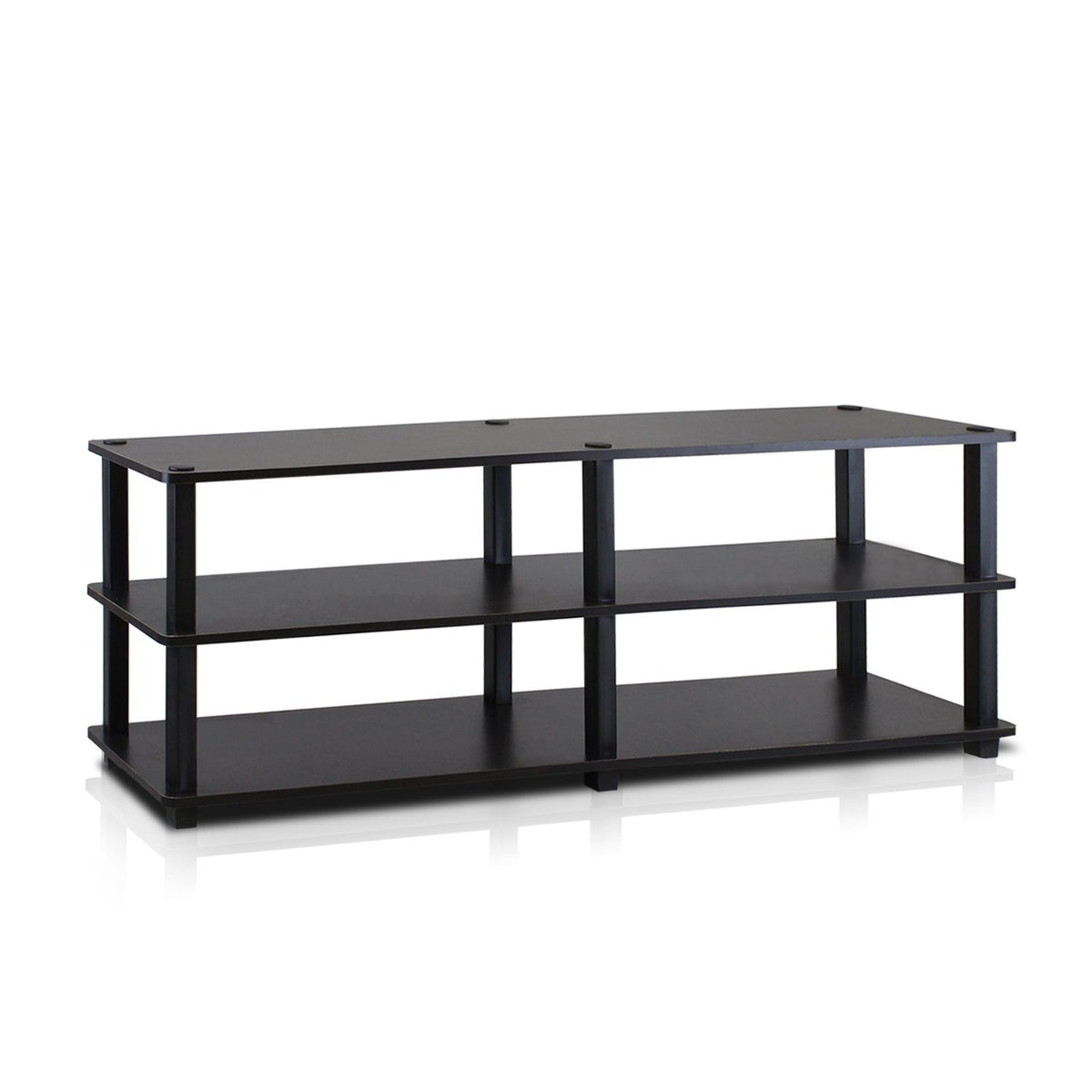 Furinno Turn-S-Tube No Tools 3-Tier Entertainment Tv Stands, Espresso/Black