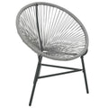 vidaXL Gray Moon Chair - Poly Rattan Patio Furniture - Water-Resistant Outdoor Chair with Powder-Coated Steel Frame for Garden and Patio