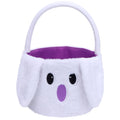 Halloween Light Up Trick or Treat Basket, LED Glowing Ghost Plush Candy Bucket, Cute Halloween Basket for Boys and Girls, Collap
