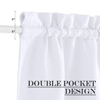 Nicetown French Door Curtain - Rod Pocket Thermal Blackout Curtain For Doors With Glass Window, Kitchen And Patio Doors For Privacy, 36 X 40 Inches Long, 1 Curtain Panel With Tieback, Pure White