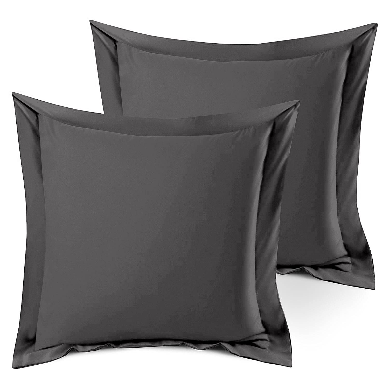 Precious Star Linen Pillow Shams Set Of 2 Dark Grey Euro Square 28X28 Inch 600-Tc 100% Egyptian Cotton Pack Of 2 Euro Dark Grey