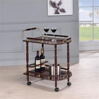 Coaster Home Furnishings Palmer 2-Tier Serving Cart Merlot and Brass