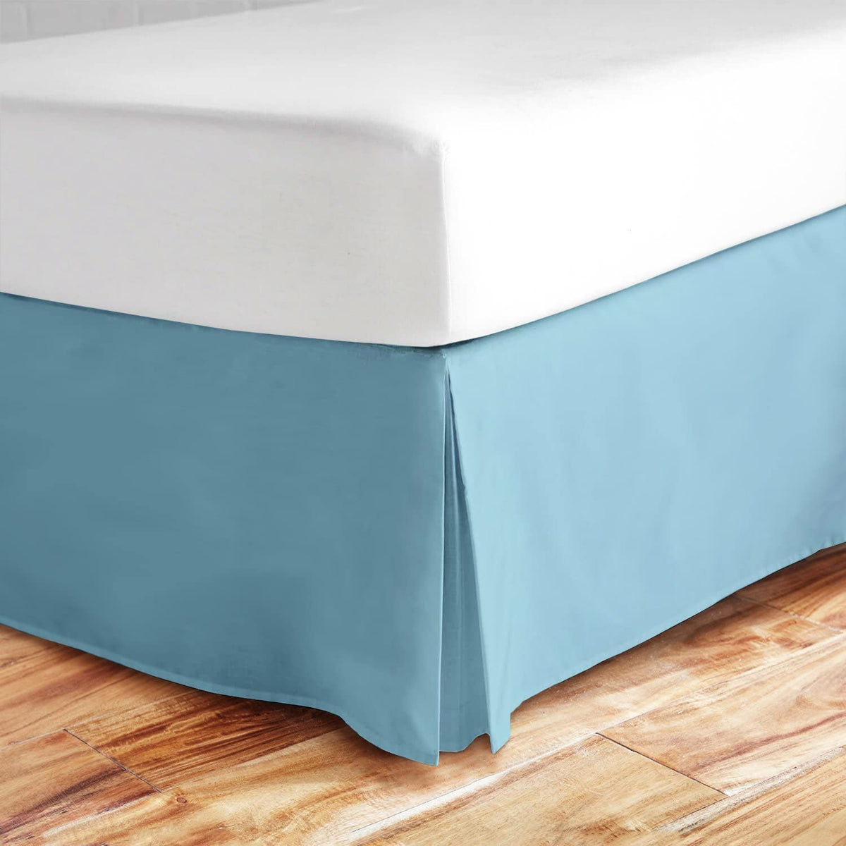 Full Bed Skirt - Luxury Hotel Quality 15-Inch Drop - Tailored, Wrinkle & Fade Resistant (Full, Sky Blue)