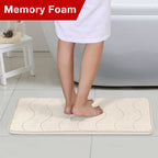 Flamingo P Bath Mat Rug, 20X32 Inches, Ivory White, Memory Foam, Non Slip, Absorbent, Bathroom