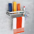 StellerExcellent Innovation Multipurpose Wall Mount Bathroom Shelf With Towel Rack | NoDrill Installation | Waterproof Organis