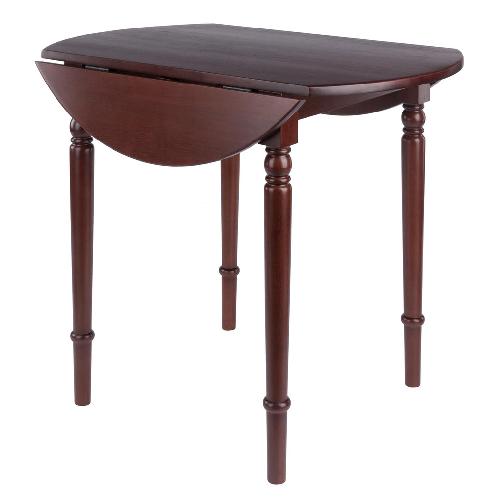 Winsome Sorella Round Double Drop Leaf Dining Table, Walnut