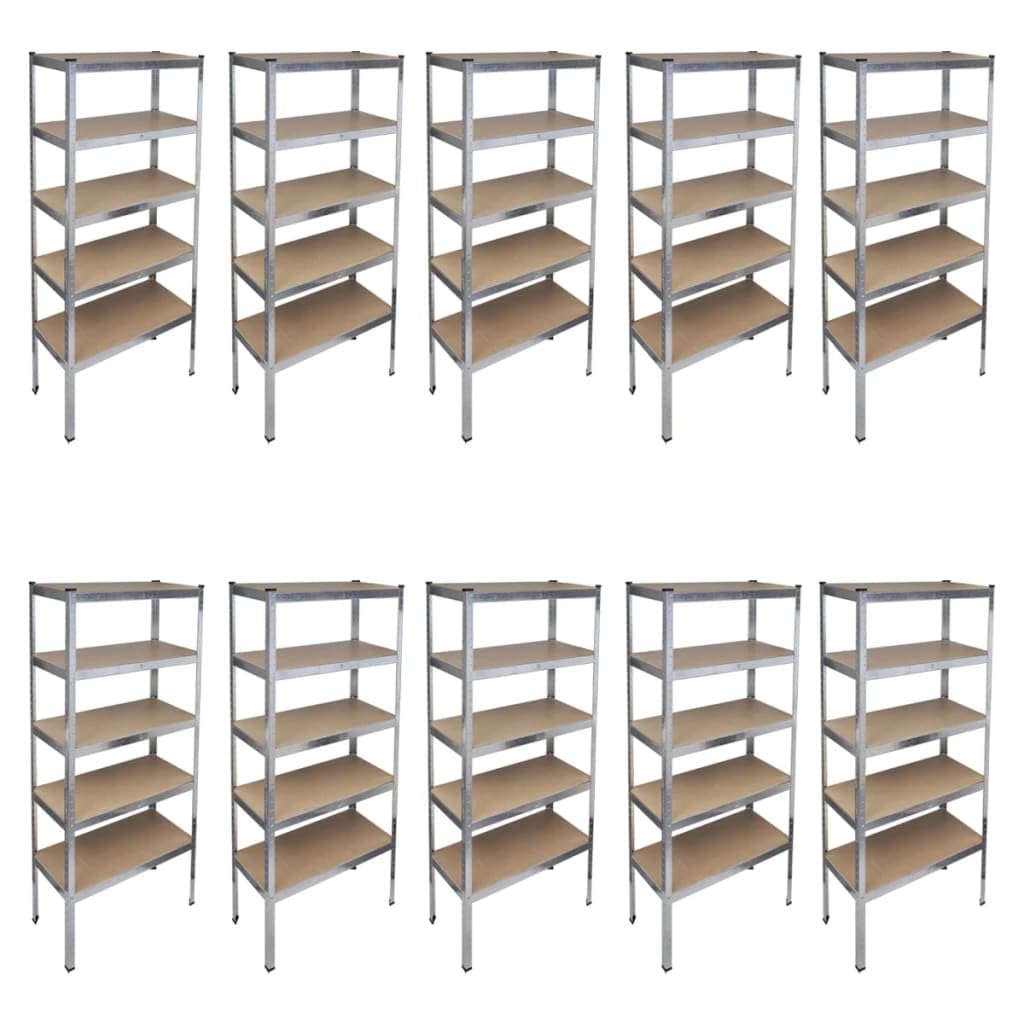 Vidaxl 10 Garage Heavy Duty 5-Tier Storage Rack Shelf Steel Adjustable Organize Kitchen