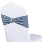 Wensinl Pack Of 50 Stretch Dusty Blue Chair Sash For Wedding, Elastic Lycra Chair Bands With Buckle Slider, Spandex Chair Bows F