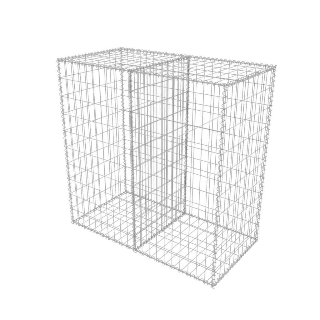 vidaXL Gabion Basket Steel 39.4'' Outdoor Garden Patio Wire Wall Fence Cage