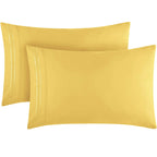 Mellanni King Size Pillow Cases 2 Pack - Pillow Covers - Pillow Protector - Hotel Luxury Bedding Sheets & Cooling Pillowcases - Wrinkle, Fade, Stain Resistant (Set Of 2 King Size, Yellow)