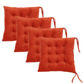 Set Of 4 Square Chair Pads Indoor Seat Cushions Pillows With Ties Soft Comfortable Non Slip Chair Mat For Kitchen Dining Office