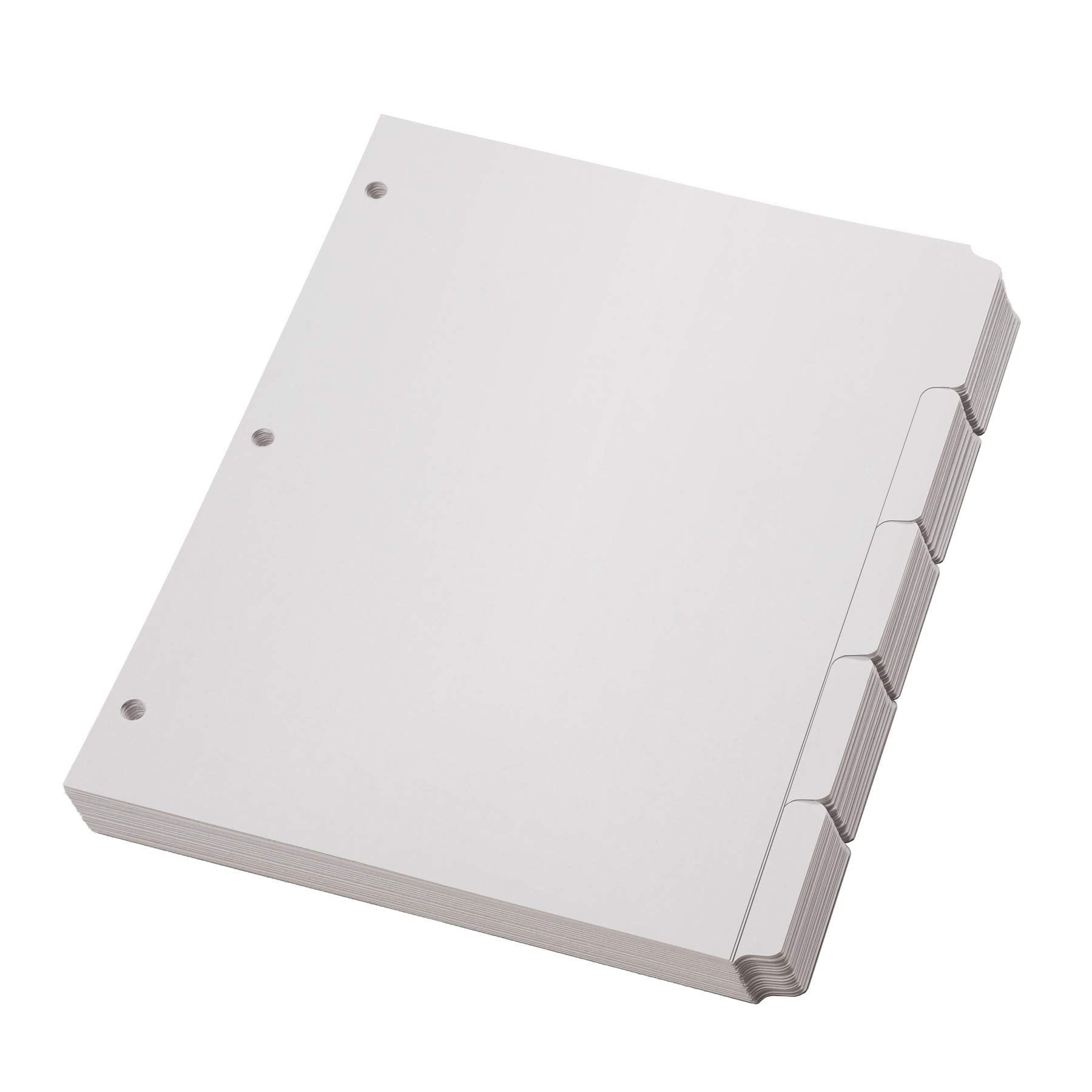 Oxford Blank Write On Binder Dividers, 1/5 Cut Tabs, 3 Hole Punch Dividers In 5 Tab Sets, 100 Dividers, 20 Sets, White (89981)