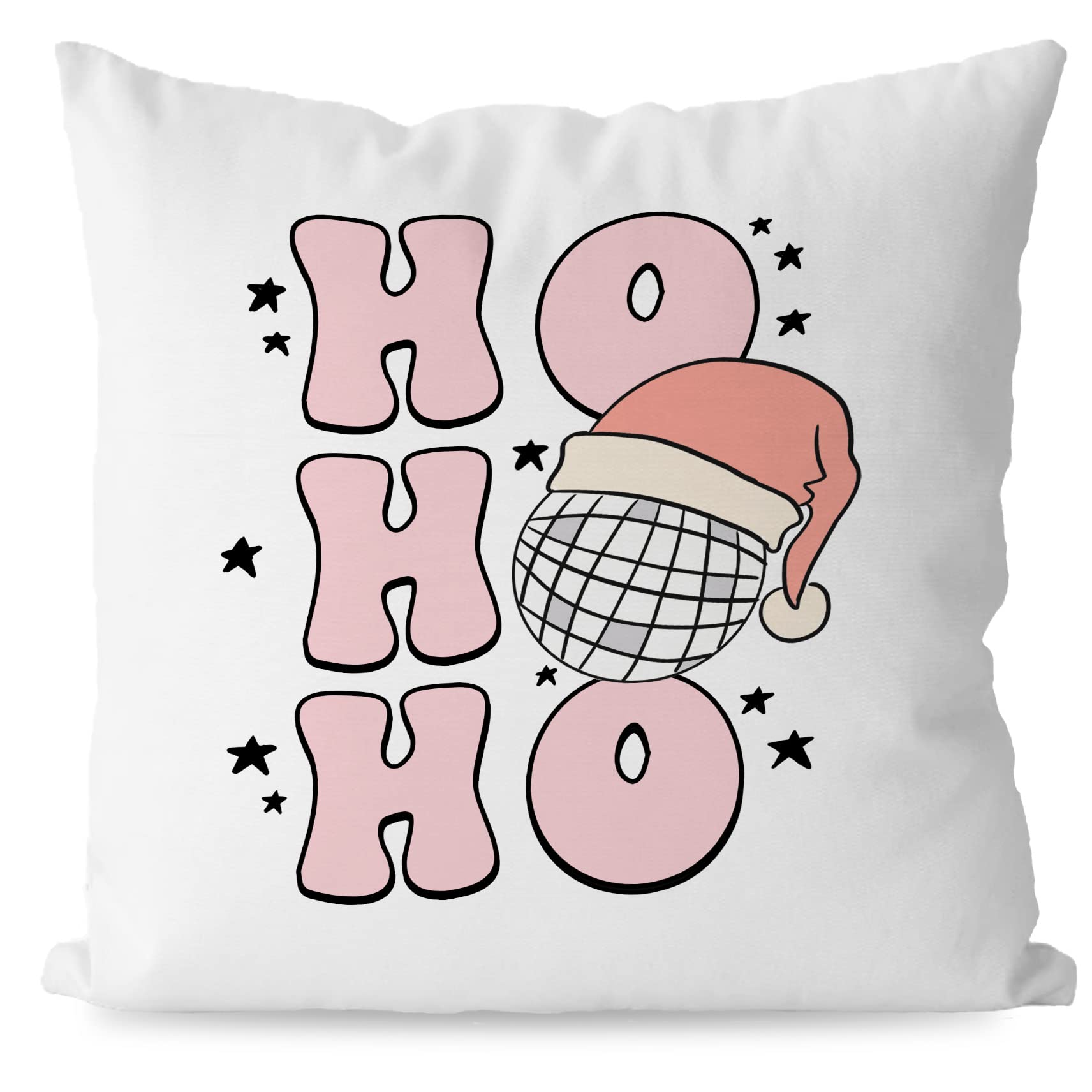 Keuspi Preppy Christmas Decor Preppy Retro Pink Christmas Decor Pink Christmas Decorative Throw Pillow Cover 18X18,Pink Preppy H
