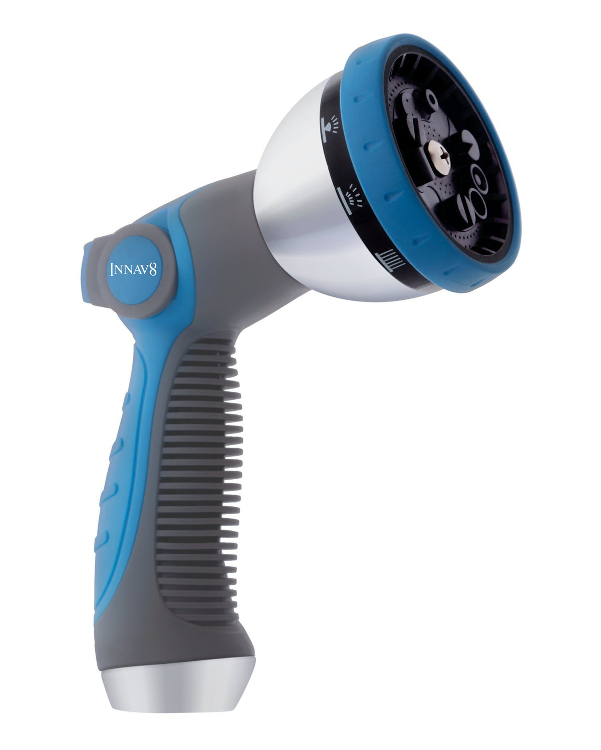 Innav8 Garden Hose Nozzle Sprayer Heavy Duty - Features 10 Spray Patterns, Thumb Control On Off Valve For Easy Water Control - H