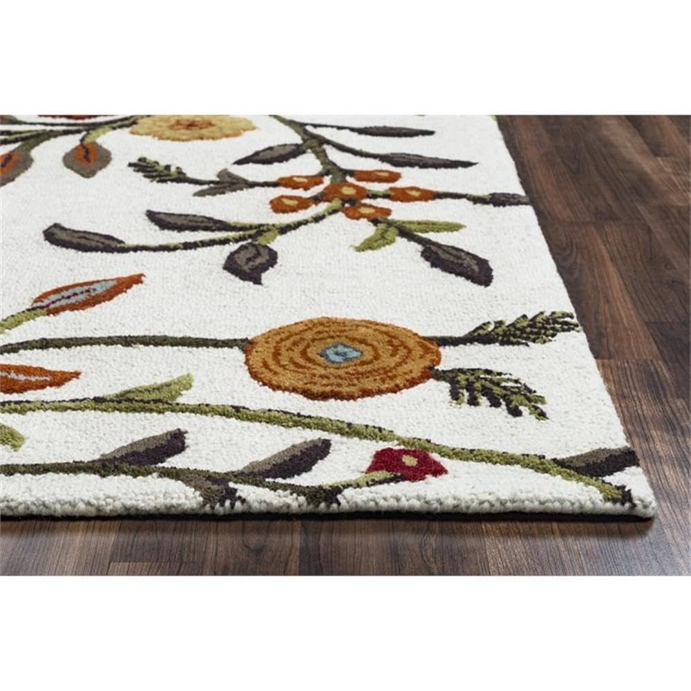 Rizzy Home Alora Decor Charming 6'6" X 9'6" Floral Ivory/Gray/Rust/Blue Area Rug