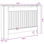 vidaXL Radiator Cover, Slatted Design Heater Cover Cabinet with Top Storage Shelf, Hide Cluttered Pipes, MDF, 44.1''x7.5''x32.1'', White