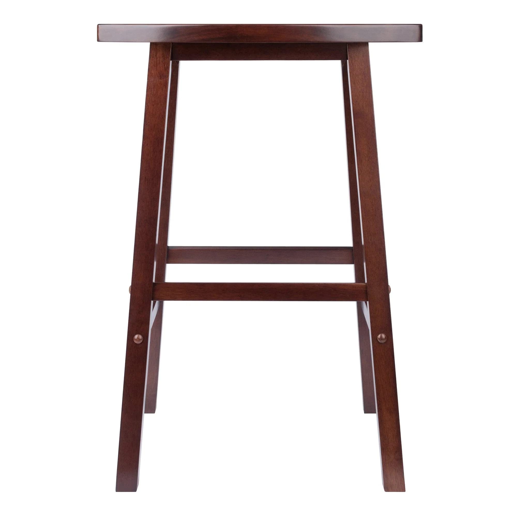 Winsome Katashi Fan Shape Bar Stool, 28.6H in, Solid Wood, Walnut Finish