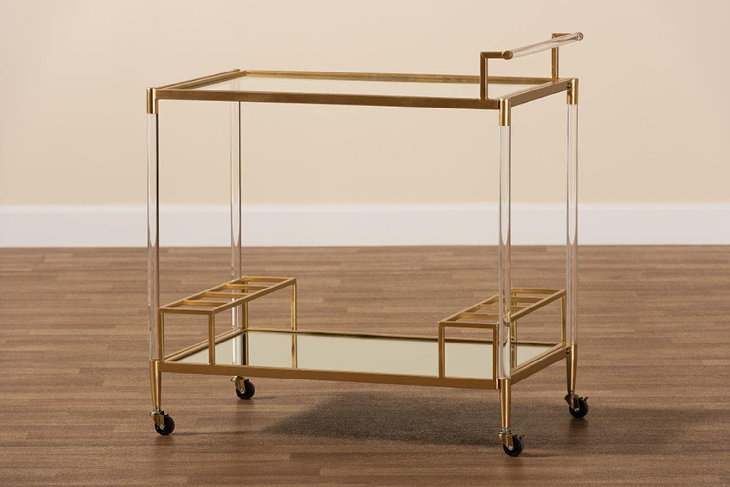 Baxton Studio Rosalina Wine Cart - Thumbnail 4