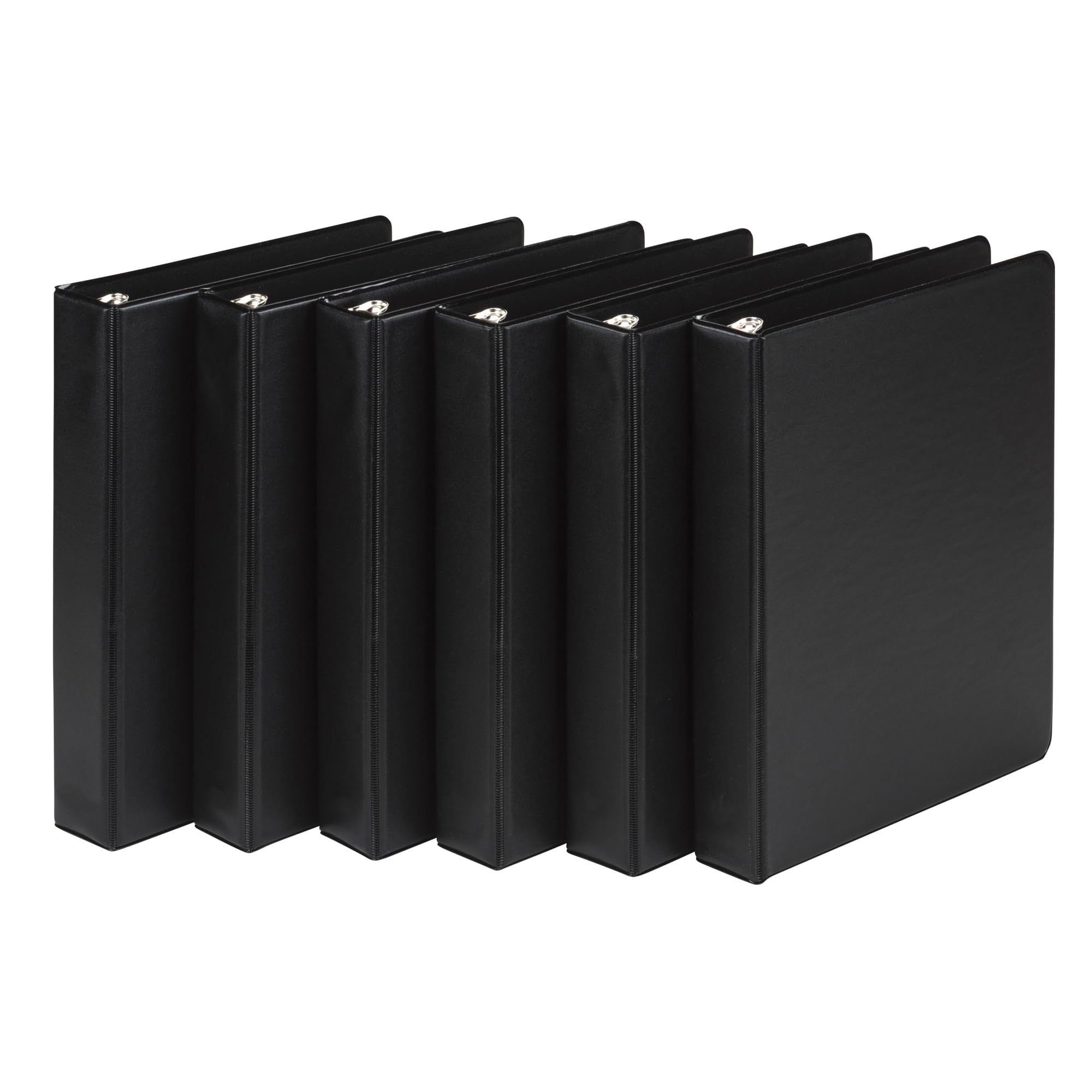 Samsill Economy 3 Ring Mini Binder, Made In The Usa, 5/8-Inch Round Ring Binder, Holds 100 Sheets, Black, 6 Pack (Mp32300)