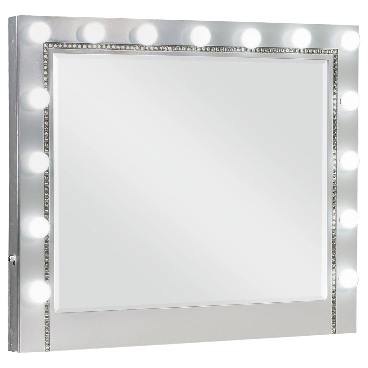 Coaster Eleanor Contemporary Wood Mirror With Led Light In Silver