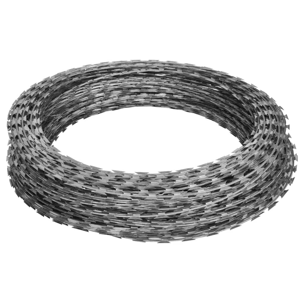 Razor Wires Helical Wire Rolls 2 pcs Galvanized Steel 196.9' vidaXL vidaXL