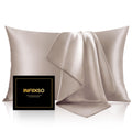 Infiixso Mulberry Silk Pillowcase For Hair And Skin, Silk Pillow Cases Queen Size Set Of 2 With Hidden Zipper 20X30 Inches, Ultr
