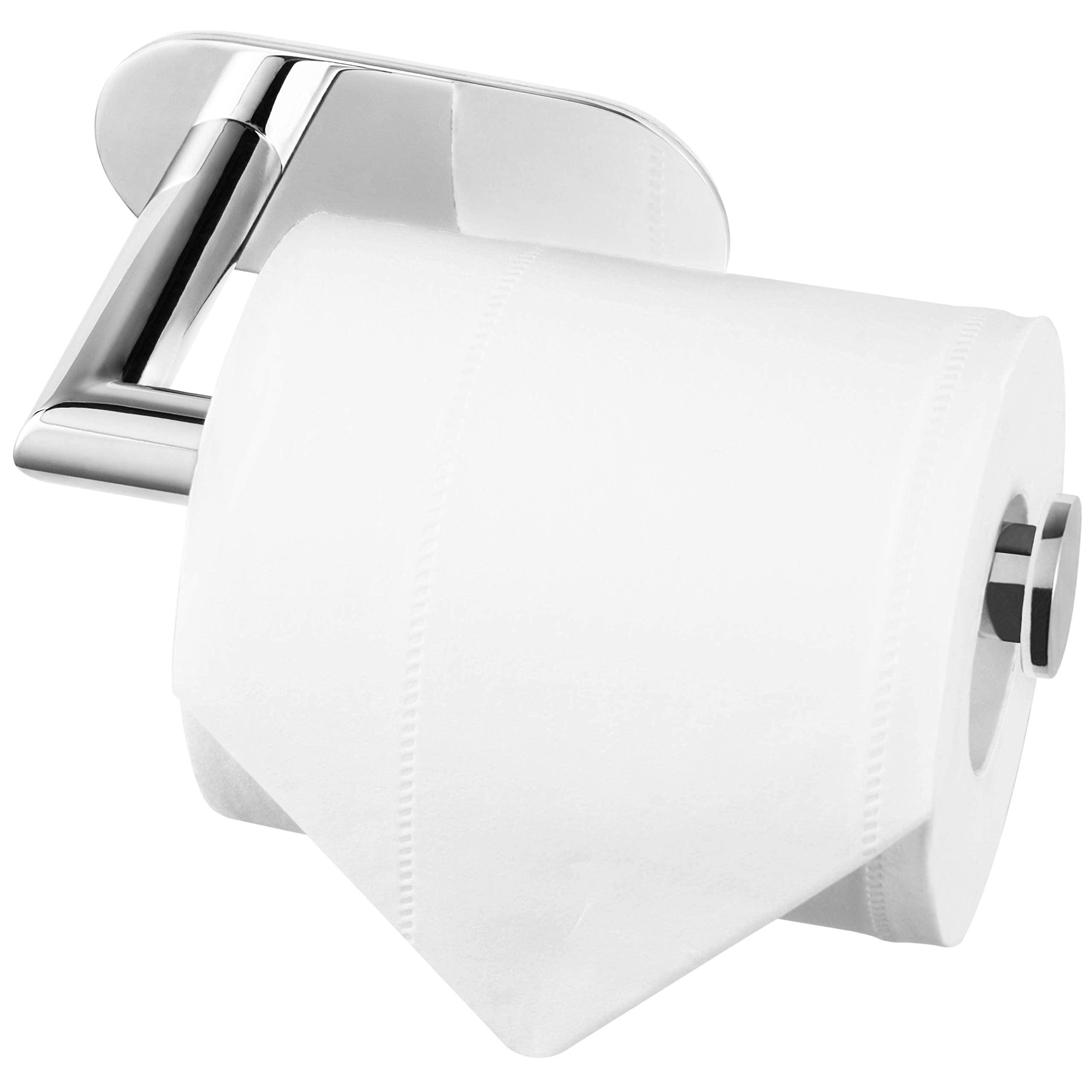 HITSLAM Chrome Toilet Paper Holder Self Adhesive, Stainless Steel Toilet Paper Roll Holder for Bathroom