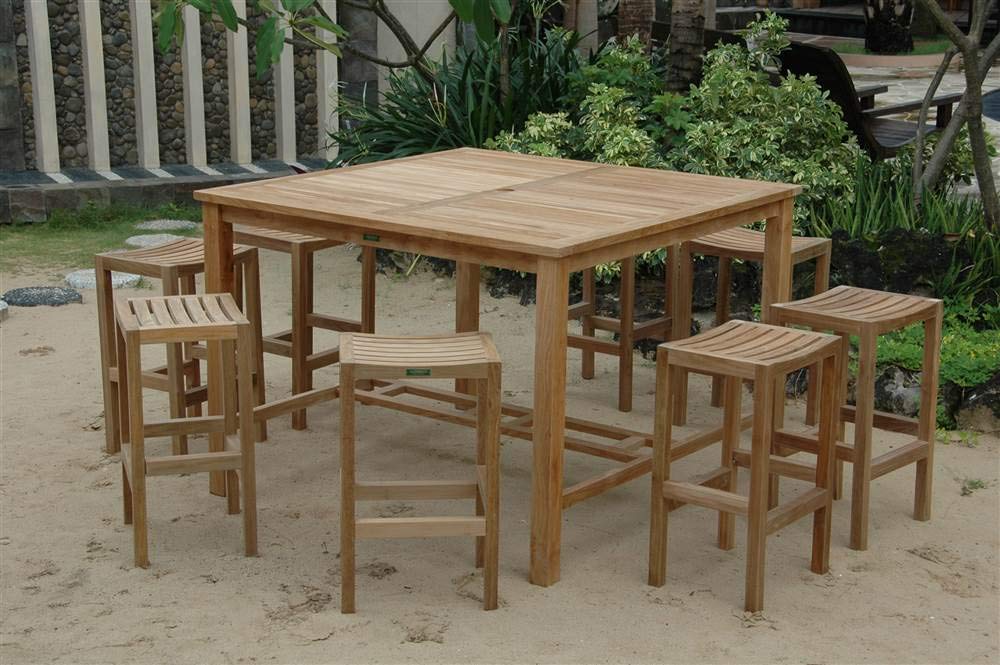 Anderson Teak Windsor New Montego Outdoor Bar Set - Thumbnail 3