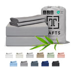 Tafts 100% Viscose Derived From Bamboo Sheets King Size Bed Sheet Set, 17 Inch Deep Pockets, Luxuriously Soft, Silky, Cooling Sheets, Double Stitched, Lifetime Quality Promise (Gray/Grey)