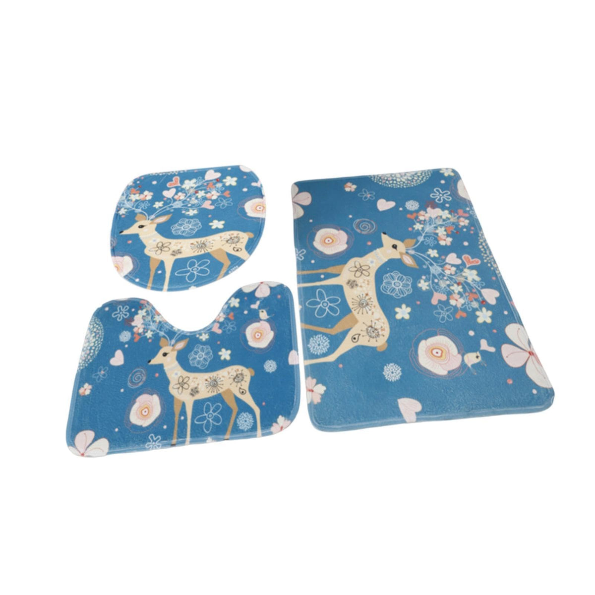 Enakshi 3Pcs Bathroom Rug Set Shaggy Soft Shower Floor Mat for Floor Bathroom Shower Deer|Home & Garden | Bath | Bathmats Rugs &