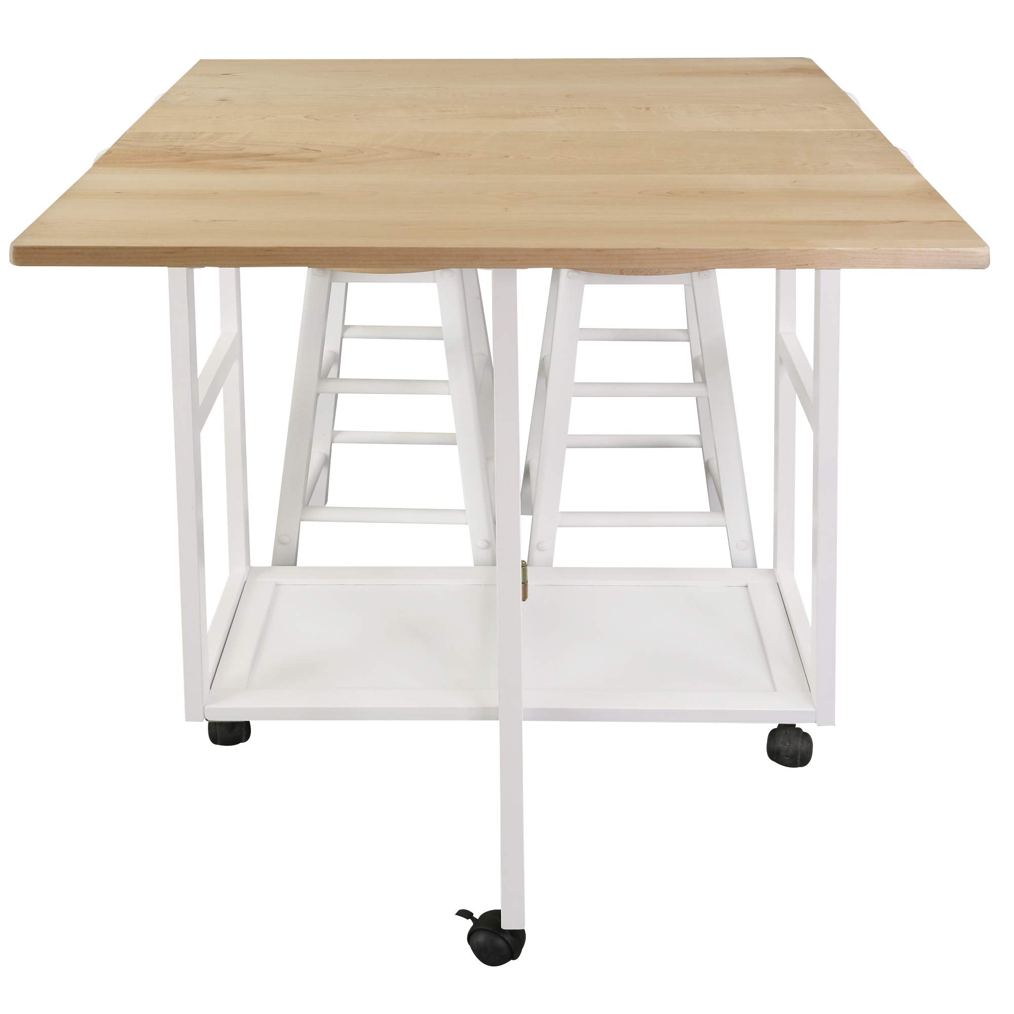 American Trails Breakfast Cart with Drop-Leaf Table, White