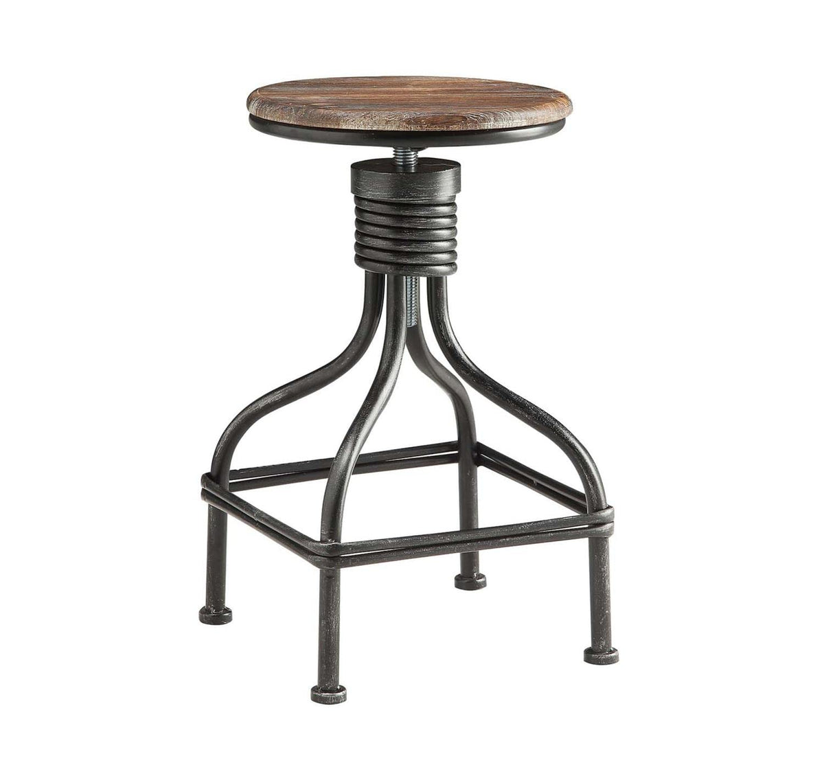 4D Concepts Industrial Stool, Natural Distressed Wood/Black/Grey