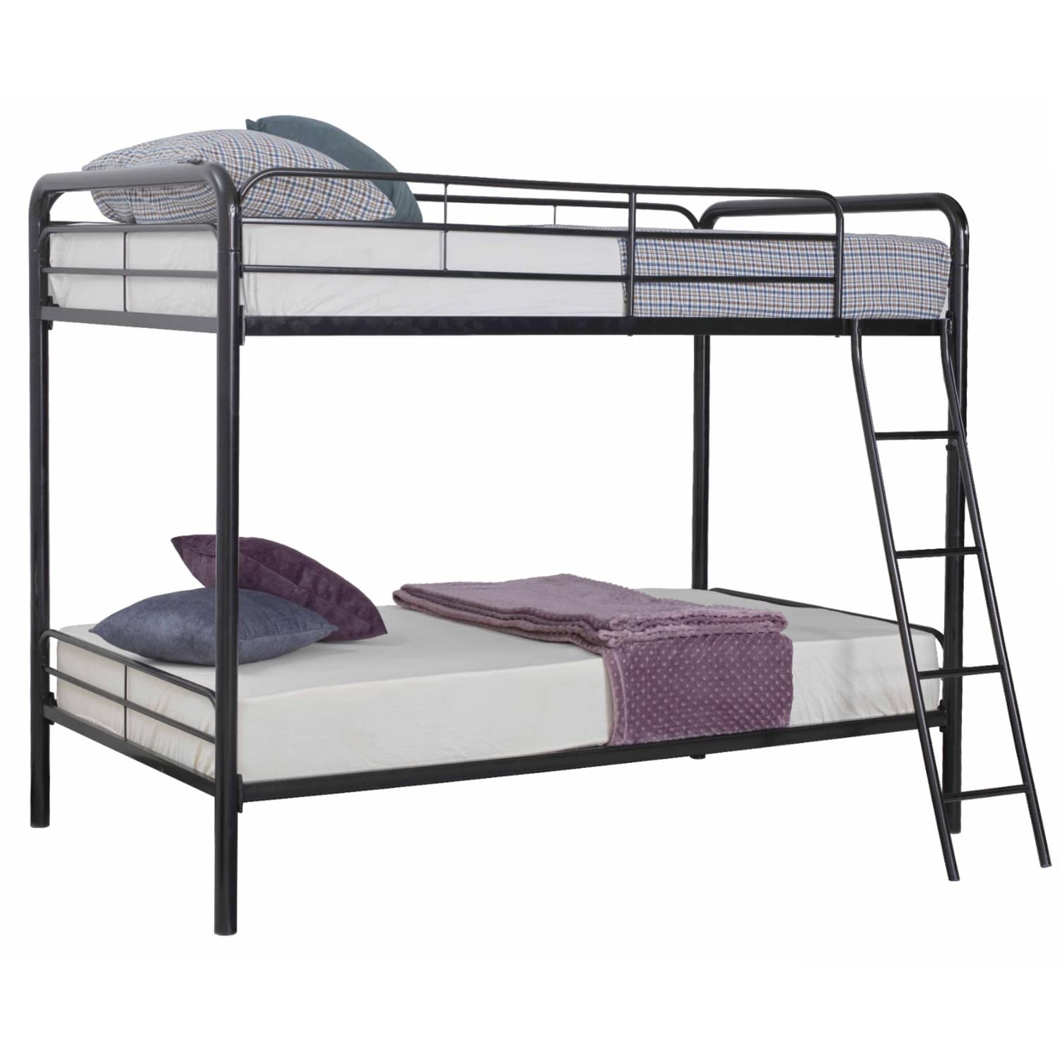 Better Home Products Twin Over Twin Metal Bunk Bed In Black