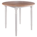 Ergode Wood Sorella Round Drop Leaf Table - Classic Farmhouse Style - Adjustable Size - Solid Wood - Easy Assembly