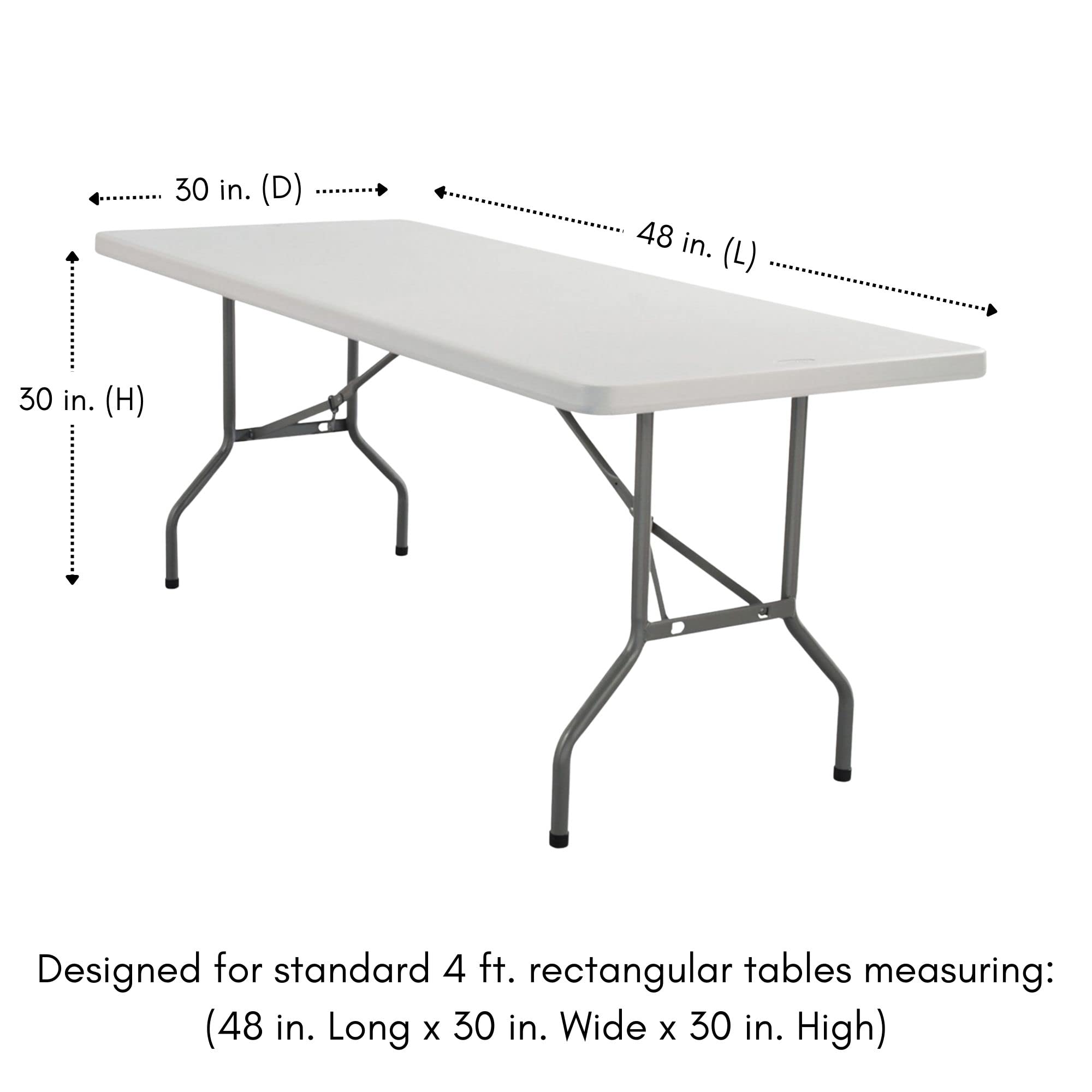 Your Chair Covers - 4 Ft Rectangular Fitted Spandex Tablecloths, Stretch Elastic Table Cover For Patio, Party, Birthday, Vendor, Dj Table - Black And White Striped