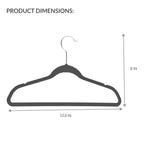 Simplify Childrens 10 Pk Velvet Hangers | Dimensions : 13.78'' W X 8.46'' H | Durable Plastic | Non-Slip | Keeps Shape | 14    W