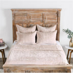 Kosas Home Dimitry 108" Velvet and Solid Cotton Sateen King Quilt in Bliss Pink