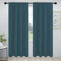 Easy-Going Rod Pocket Blackout Curtains For Bedroom, Room Darkening Window Curtains For Living Room, Thermal Insulated Noise Reduction Solid Window Drapes, 2 Panels(52X84 In, Bluestone)