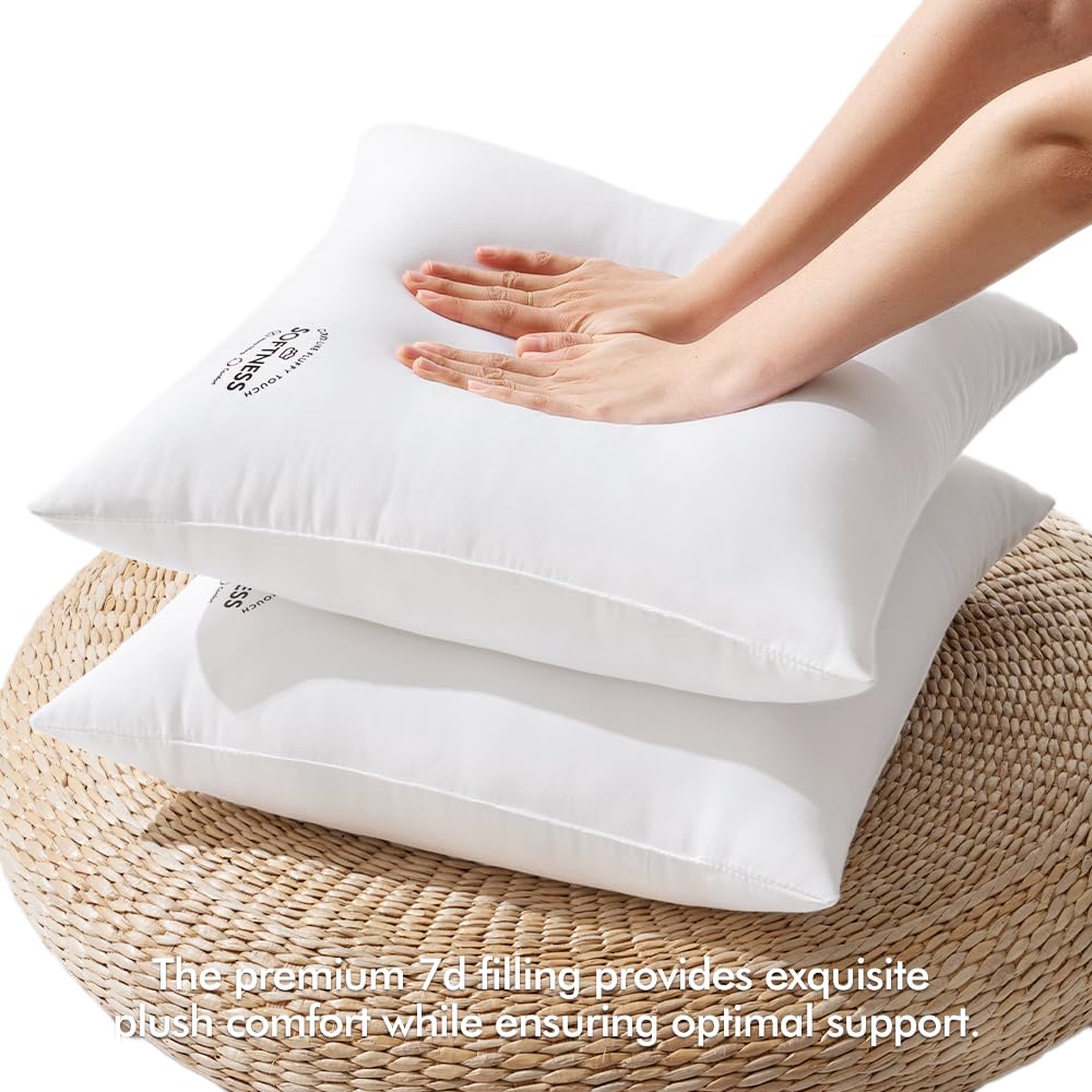 Miulee 18X18 Throw Pillow Inserts (Set Of 2), Square Premium Soft Decorative Pillow Inserts For Sofa Bed Living Room