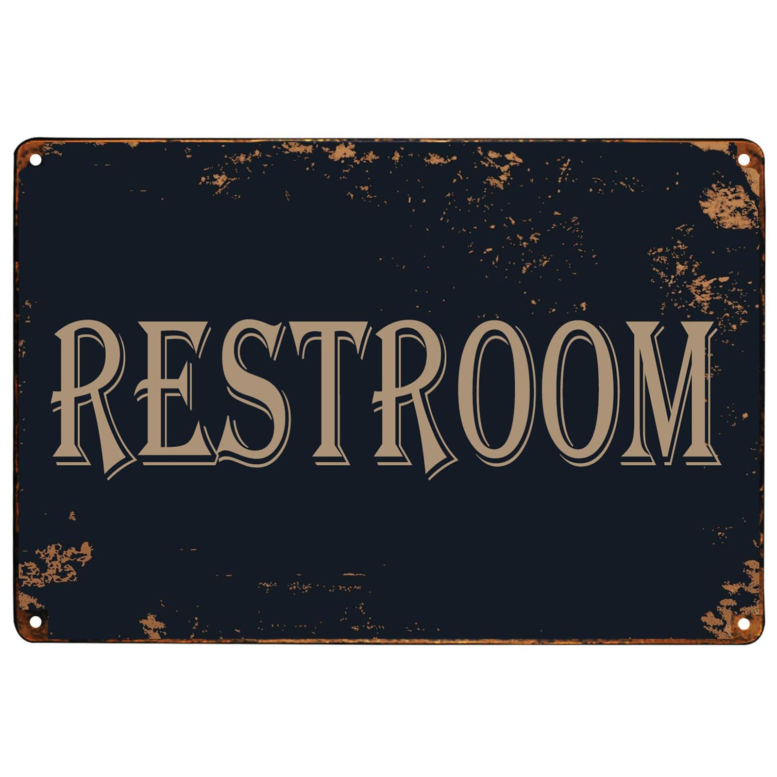 WOSTOD Restroom Vintage Metal Sign Bathroom Door Signs for Offices Businesses Restaurants 8X12 Inch (1 Pack)