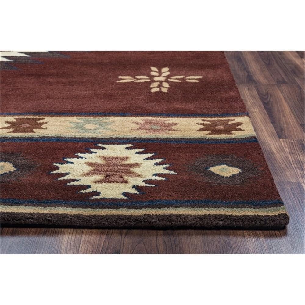 Rizzy Home Alora Decor Ryder 2'6" X 10' Tribal Burgundy/Tan/Sage/Navy Hand-Tufted Rug