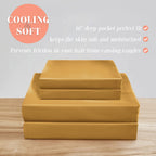 Elegant Comfort Luxurious 4-Piece Silky Satin Sheet Set, Skin And Hair Friendly, Wrinkle, Fade, Stain Resistant With Deep Pockets Fitted Sheet, Cooling Soft Satin Sheet Set, Full, Gold