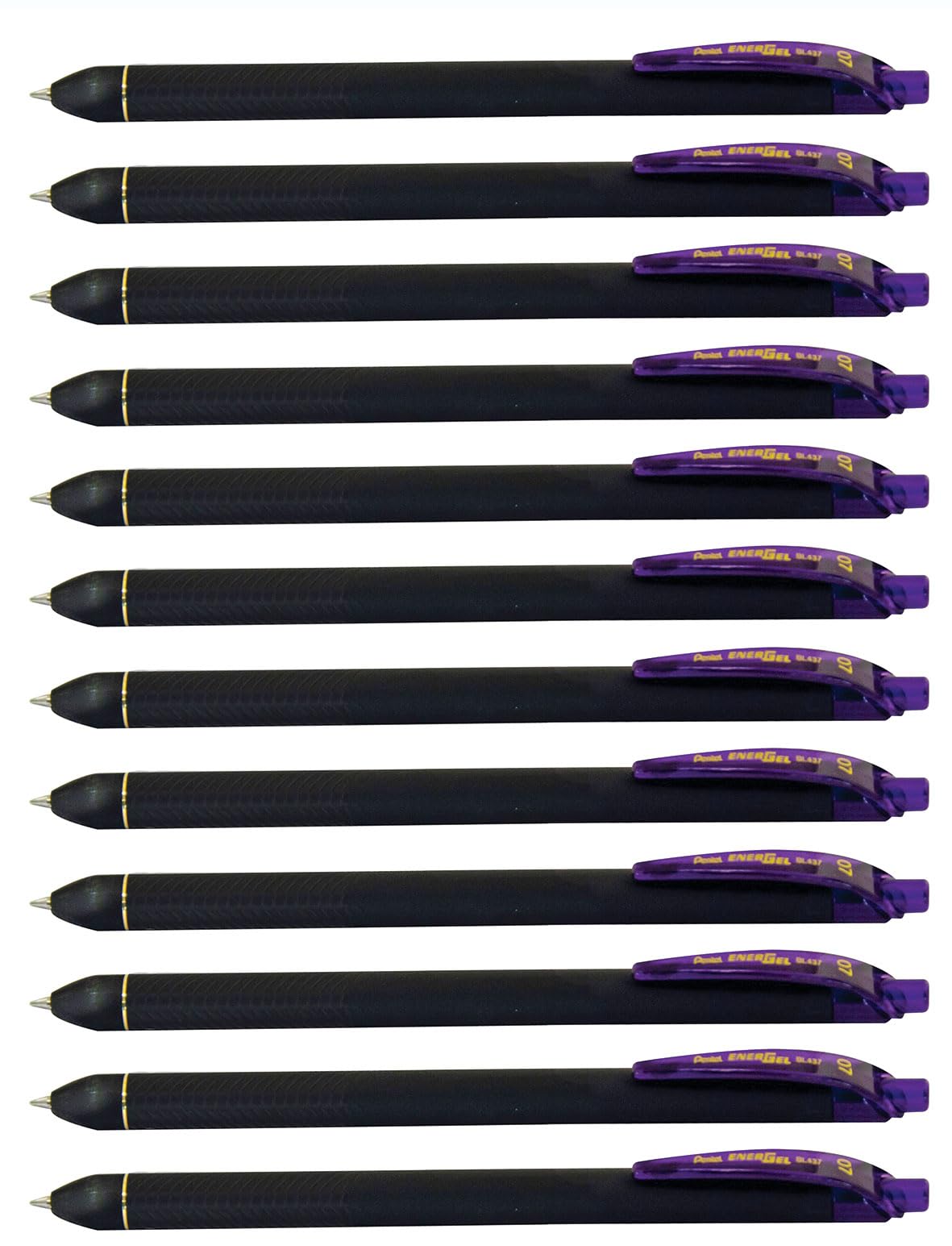 Pentel Energel Kuro Liquid Gel Pen, (0.7Mm) Medium Line, Violet Ink, 12 Pack (Bl437R1-V)